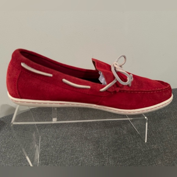 Polo Ralph Lauren KALWORTH Shoes Red Suede Leather Loafer Moccasins Men size 15 - Picture 5 of 12